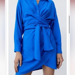 ZARA- Belted wrap dress